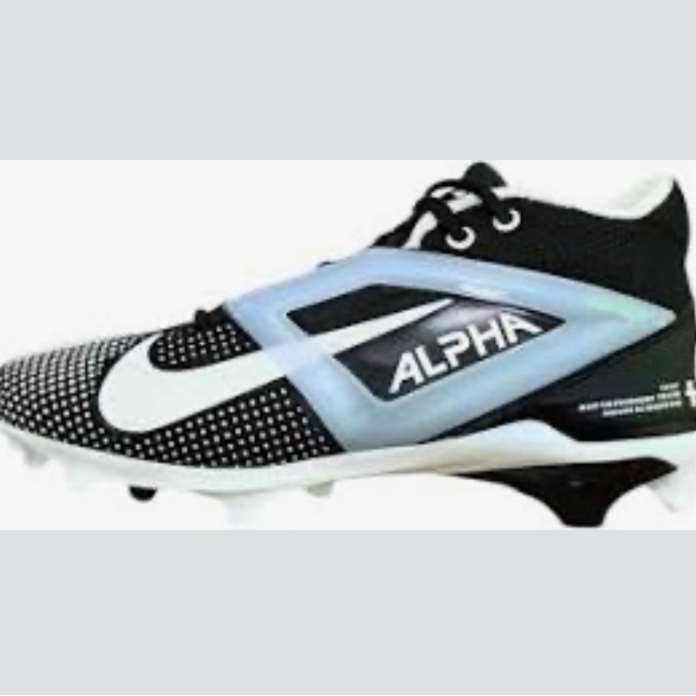 Nike Alpha Menace 4 Pro Football Cleats 15 Black White outdoors sporty workout